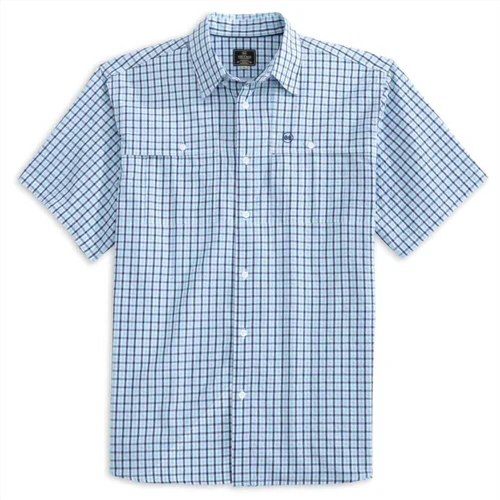 NEW HEYBO OUTDOORS men's headwaters short sleeve shirt in light blue